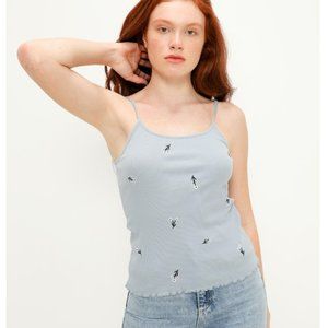 VERO MODA NEWAVA EMBROIDERY SINGLET TANK TOP L